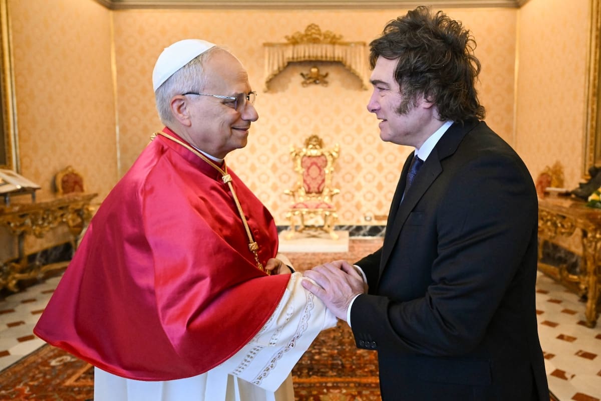 El Papa León XIV y Javier Milei