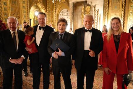 Javier Milei y su hermana Karina con Elon Musk y Donald Trump. Foto: X @OPRArgentina.