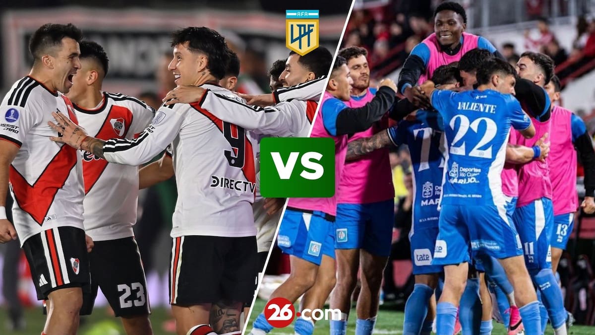 Portada del partido River vs Estudiantes de Río Cuarto por el Torneo Clausura 2026.