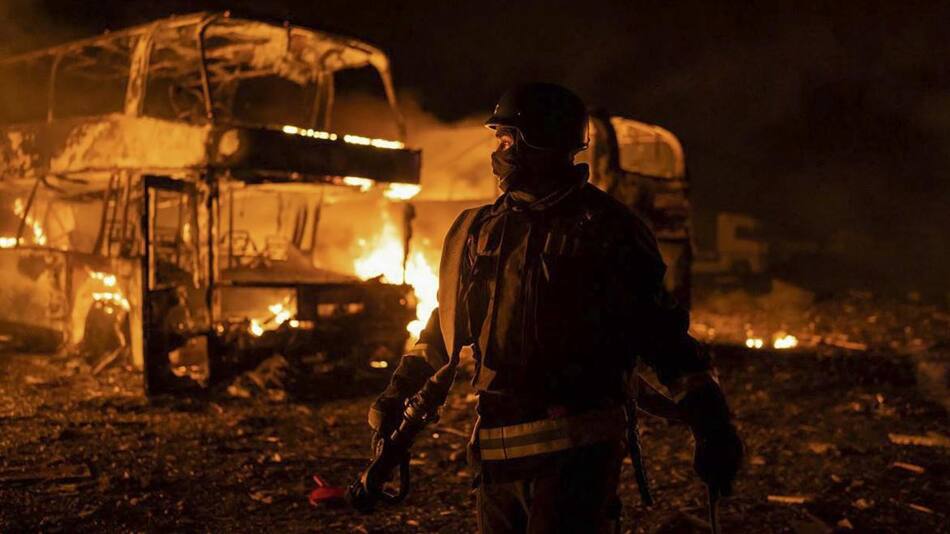 Rusia y un nuevo ataque aéreo sobre Kiev. Foto: EFE.
