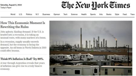 Artículo sobre inflación en Argentina del The New York Times. Foto: TNYT