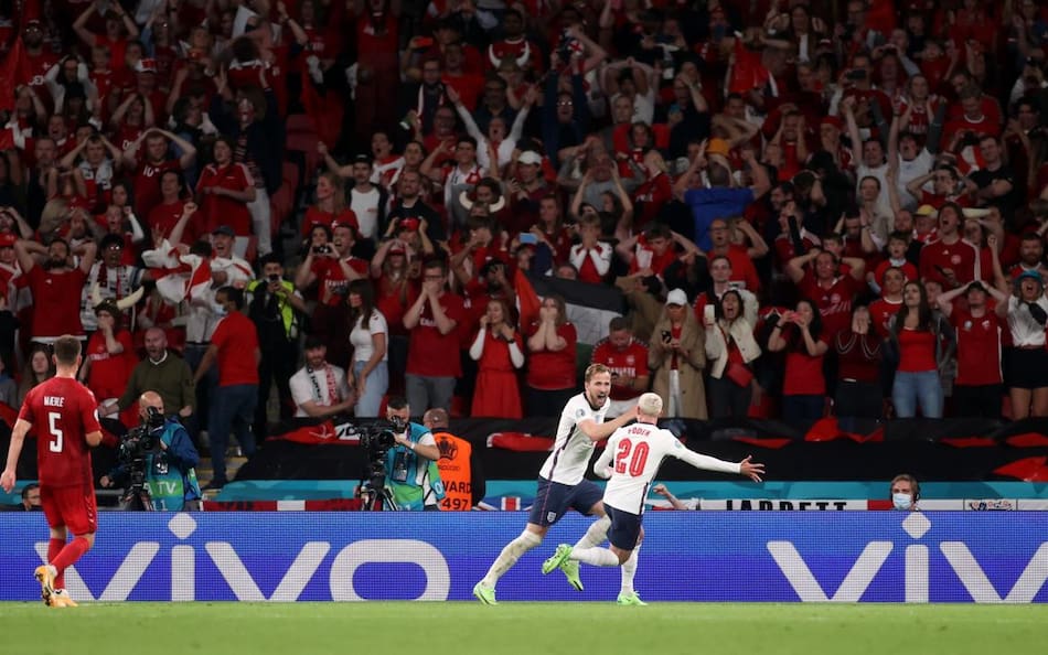 Gol de Inglaterra ante Dinamarca por la Eurocopa, REUTERS