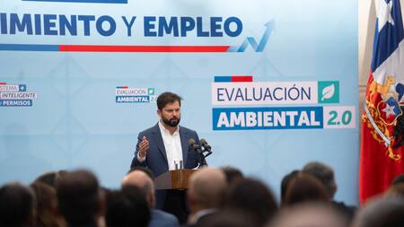 Gabriel Boric en la presentación del proyecto de ley. Foto: EFE