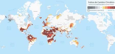 Mapa de cambio climático. Foto: Climate Central.