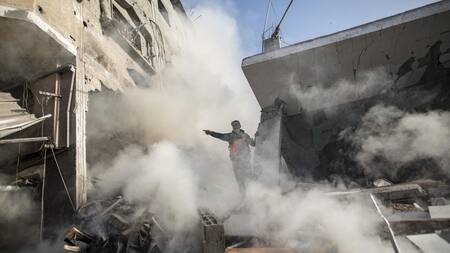 Bombardeos en Gaza. Foto: EFE.