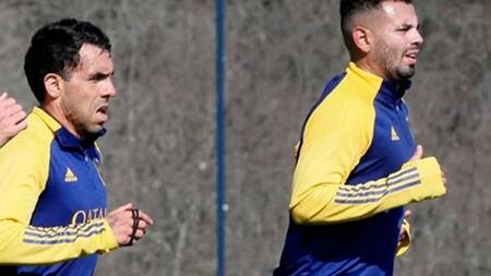 Carlos Tevez y Edwin Cardona