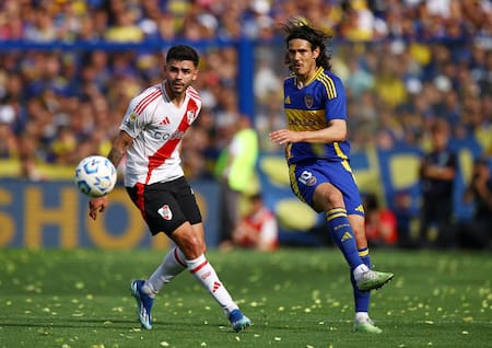 Edinson Cavani, Boca vs River. Foto: Reuters