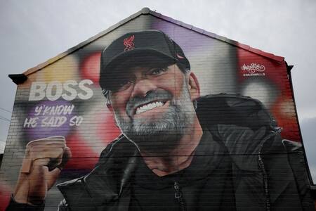 El mural que le hicieron a Jürgen Klopp. Foto: Reuters.