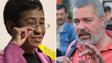 Maria Ressa y ruso Dmitry Muratov, EFE