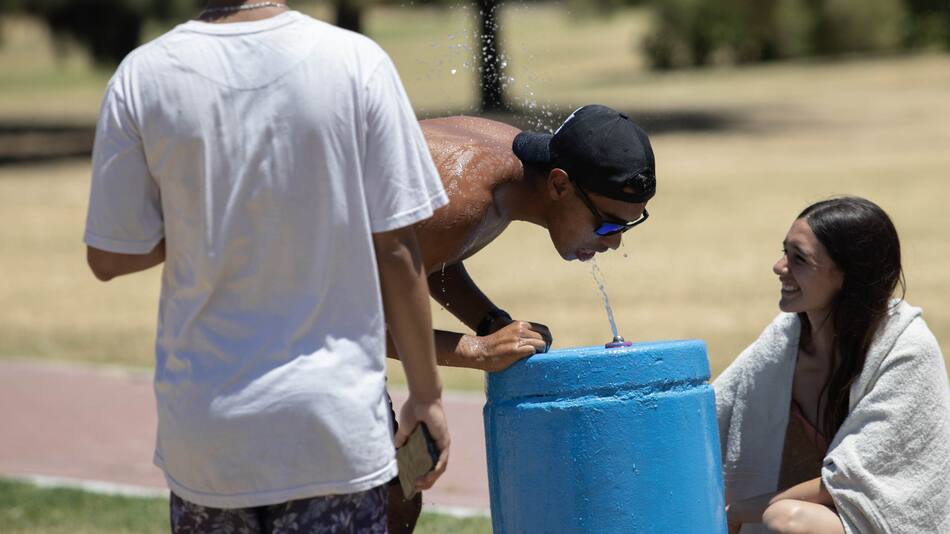 Calor en la Ciudad de Buenos Aires. Foto: NA.