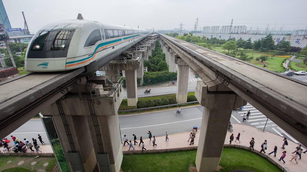 El tren bala Transrapid Maglev, de China.
