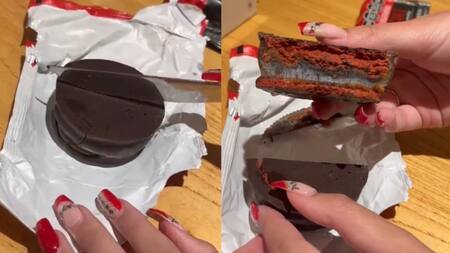 Una influencer dio su opinión sobre el nuevo alfajor de Havanna. Foto captura @angysolopara1d