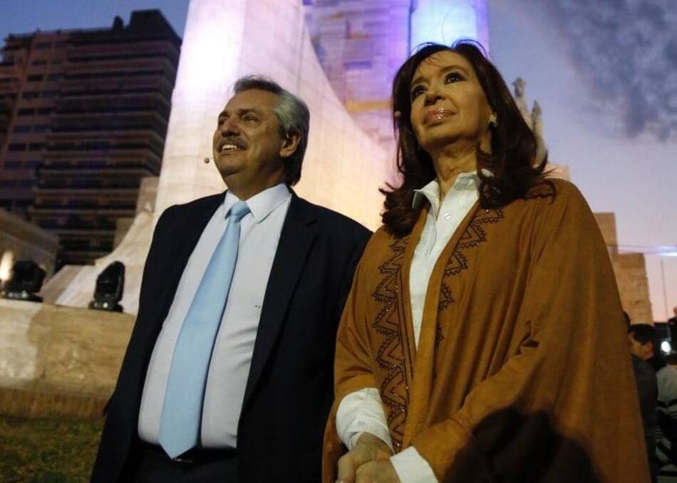 Alberto Fernández y Cristina Fernández de Kirchner en Rosario, Frente de Todos