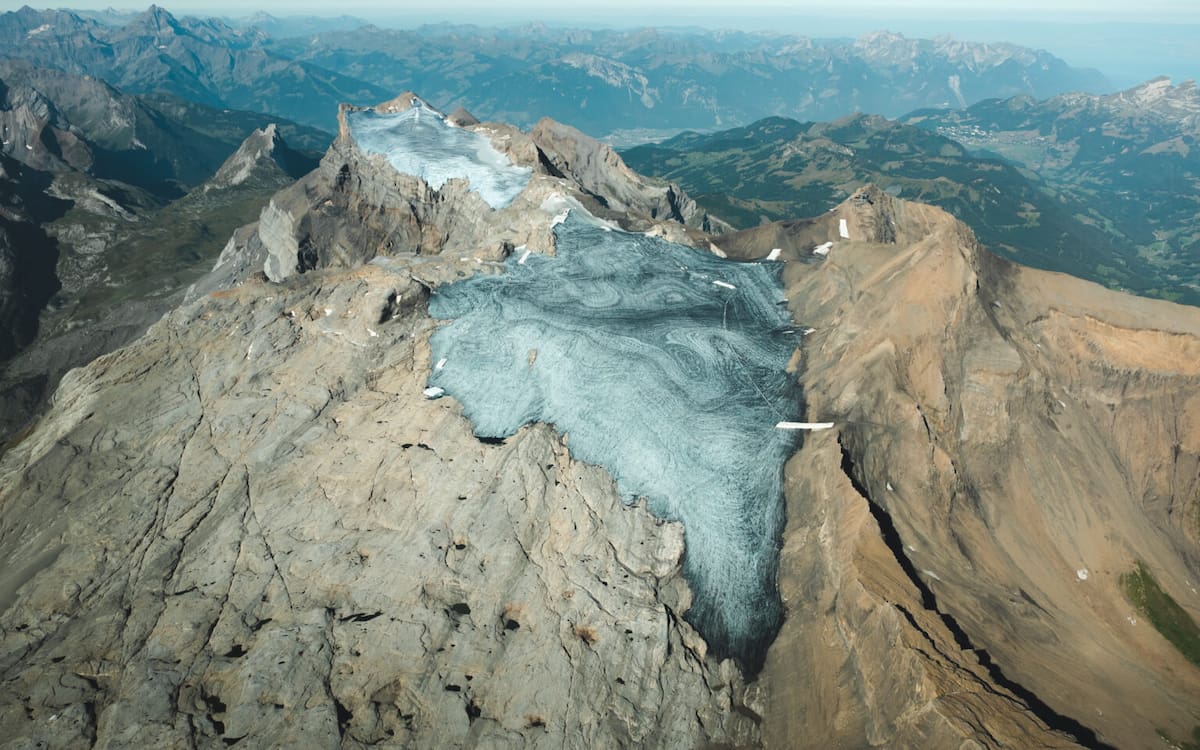 Glaciar; experimento; Alpes; Suiza; cambio climático.