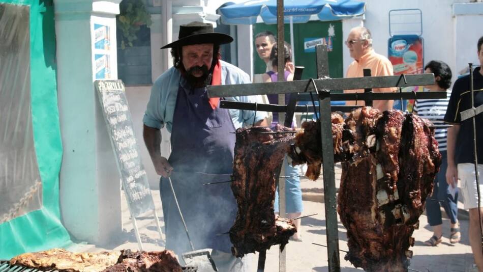 Asado a la estaca. Foto: NA.