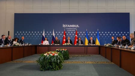 La reunión entre Rusia y Ucrania en Estambul, Turquía. Foto: Reuters (Murad Sezer)