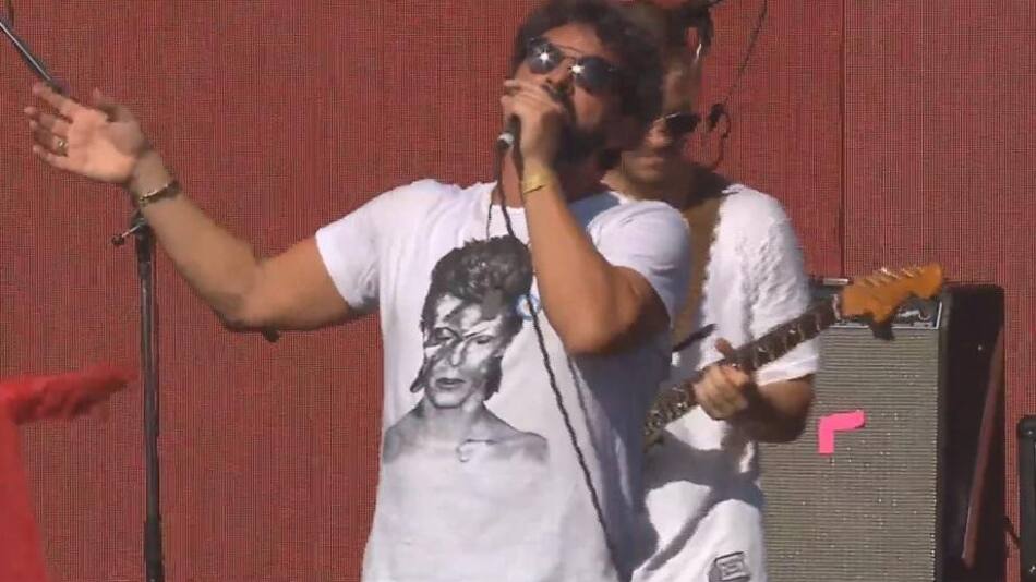 Iván Noble en la fiesta de la asunción presidencial de Alberto Fernández