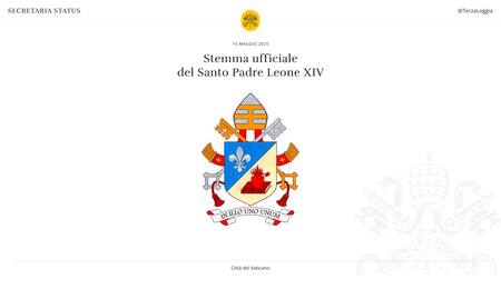 El lema del escudo que eligió el papa León XIV. Foto: X @TerzaLoggia