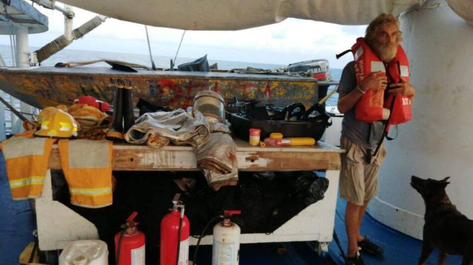 El náufrago fue identificado como Timothy Lyndsay Shaddock. Foto: Twitter (@Grupomar).