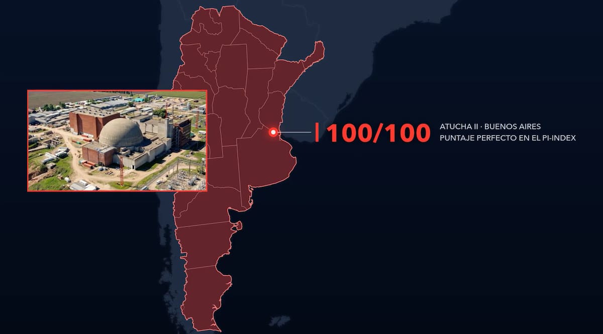 Infografía sobre los logros de las centrales nucleares Atucha II y Embalse.