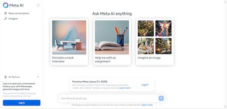El sitio de Meta AI. Foto: Meta AI.