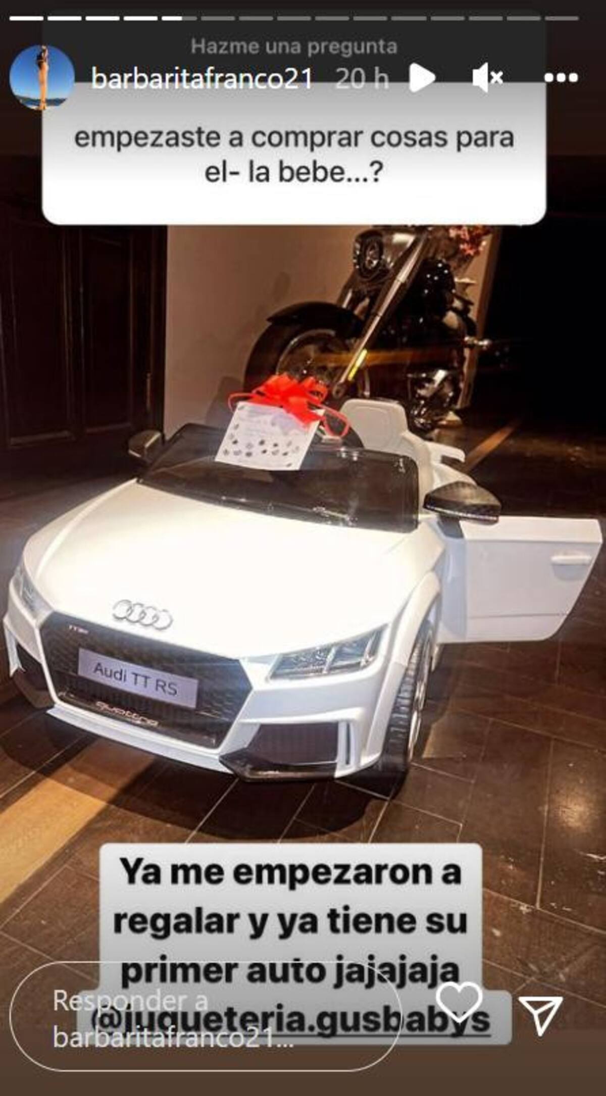 El regalo para el bebé de Barby Franco. Foto: Instagram/barbaritafranco21