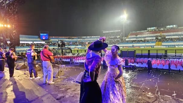 Lluvia torrencial en el Festival de Jesús María 2026: el video que alarmó al folklore
