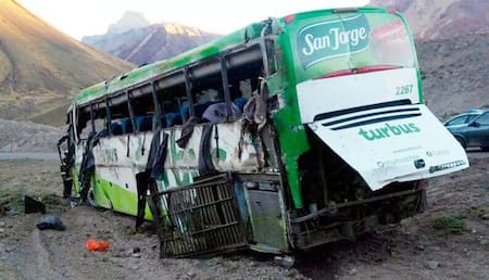 Accidente de micro de Turbus en Mendoza