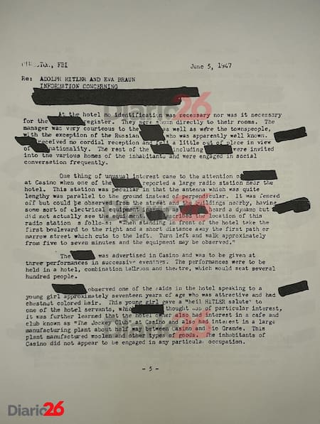 Adolf Hitler en Brasil, Hotel Atlántico, Cassino, documento desclasificado del FBI de 1947 - 05
