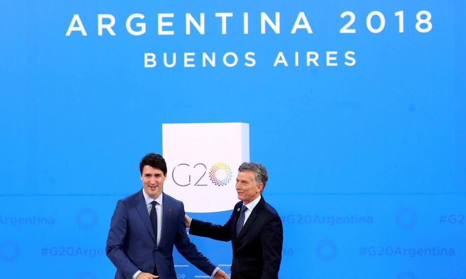 Recepción de Mauricio Macri a Justin Trudeau en la Cumbre del G20 (Reuters)