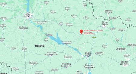 La cárcel de Poltava se encuentra cerca de Jarkov y Dnipro. Foto: Google Maps.