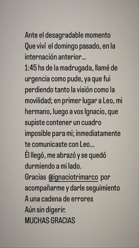 Romina Gaetani se pronunció sobre su estado de salud. Foto Instagram @rominagaetani.