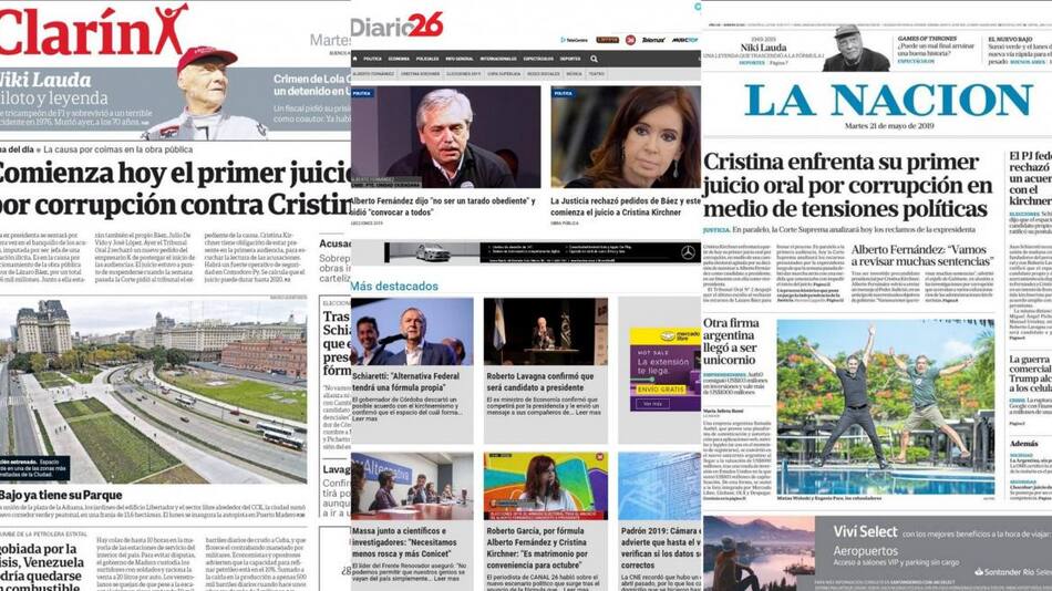 Tapas de diarios martes 21-05-19