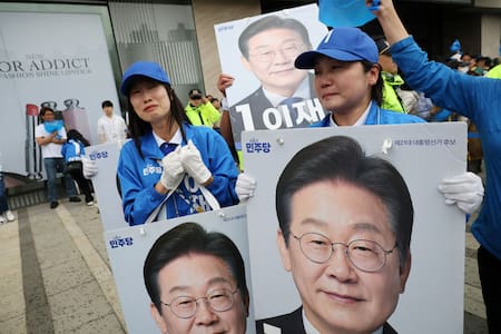El candidato a presidente por el Partido Democrático en Corea del Sur, Lee Jae-myung. Foto: Reuters/Kim Hong-Ji.