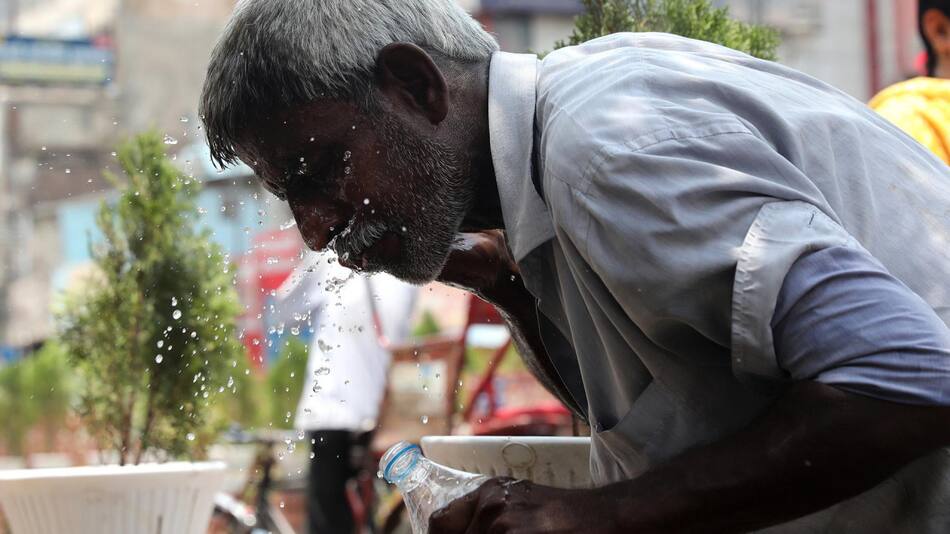 Ola de calor en Nueva Delhi, India. Foto: EFE.