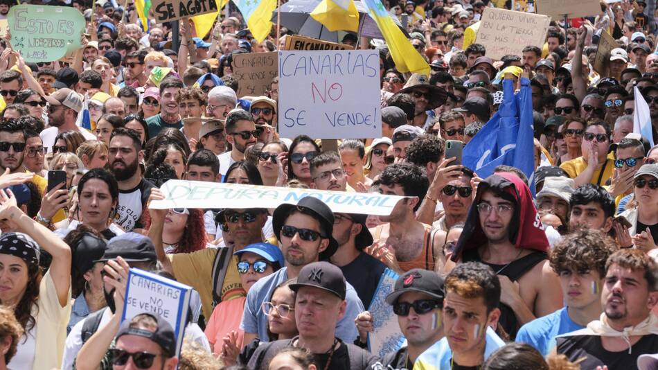 Protestas en Islas Canarias. Foto: EFE.