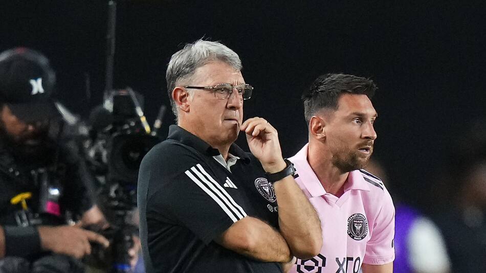 Gerardo Martino y Lionel Messi en Inter Miami. Foto: NA.