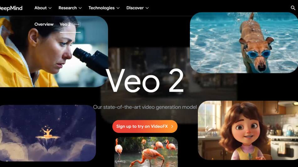 "Veo 2", la herramienta de videos de inteligencia artificial de Google. Foto: Captura.
