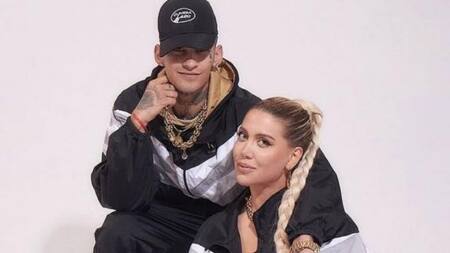 L-Gante con Wanda Nara. Foto: NA.