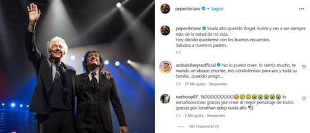 La despedida de Pepe Cibrián Campoy a Ángel Mahler. Foto: Instagram @pepecibrianc