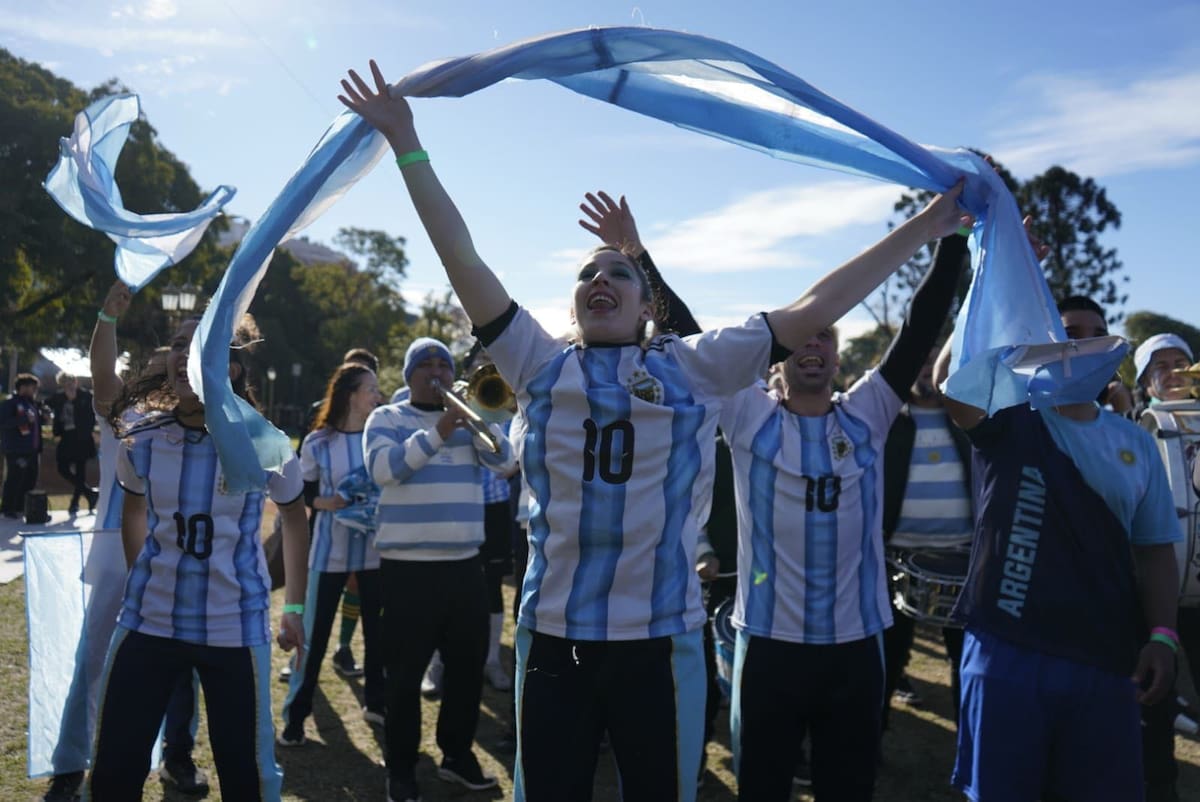Festejos en el Fan Fest en Buenos Aires.