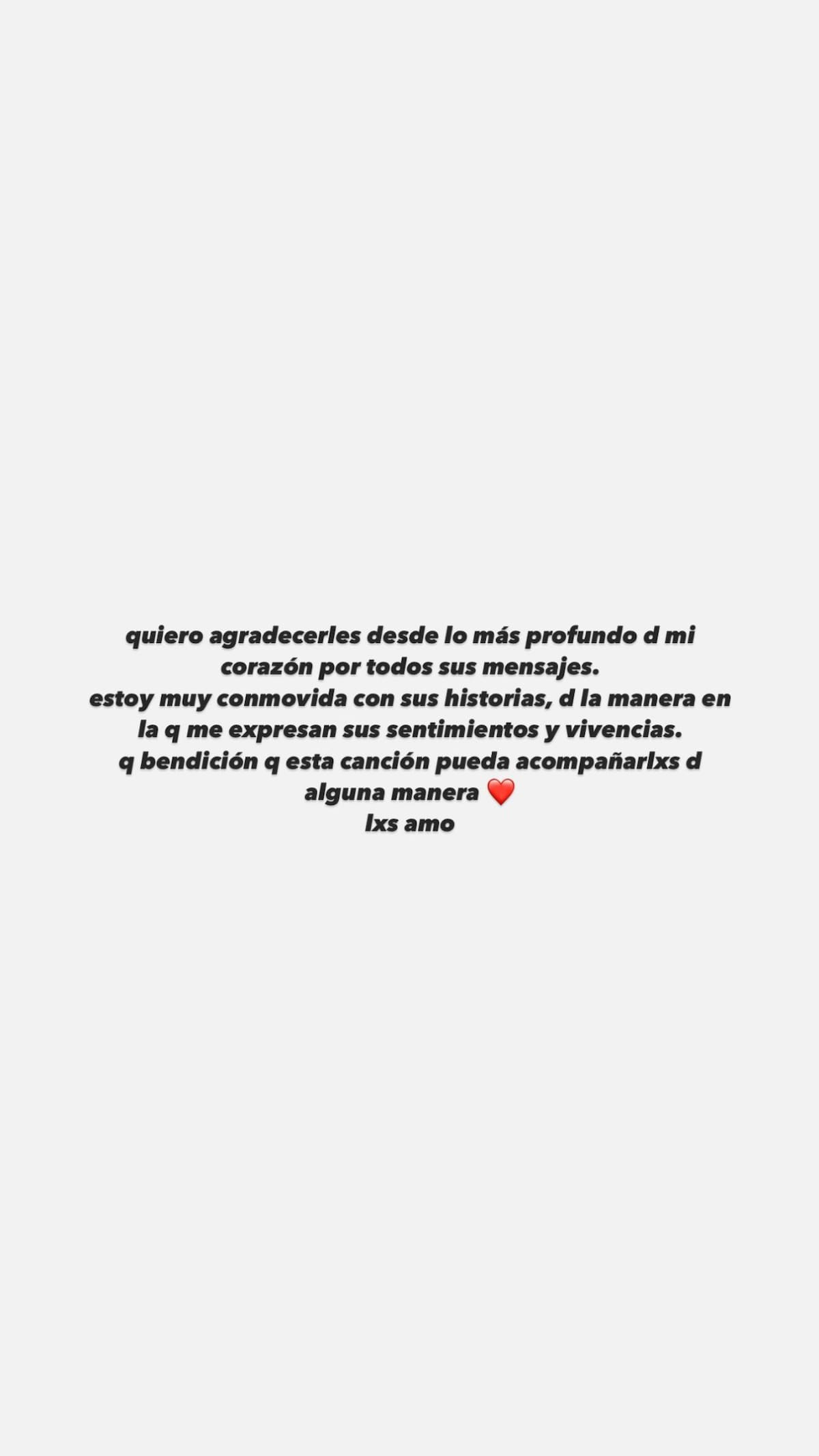 El agradecimiento de Tini Stoessel. Foto: Instagram.