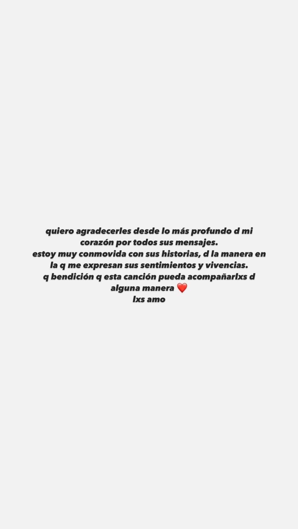 El agradecimiento de Tini Stoessel. Foto: Instagram.