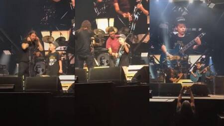 Niño sorprende a Foo Fighters