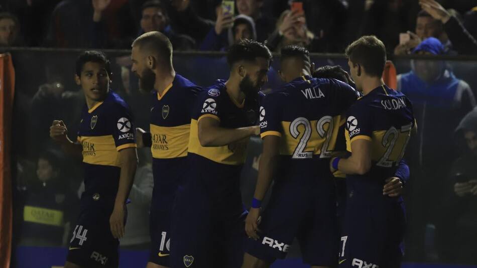 Festejo de Boca ante Aldosivi por Superliga, AGENCIA NA