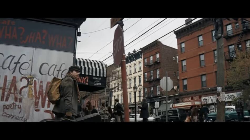 Timothée Chalamet como Bob Dylan en la película "A complete unknown". Captura de video.