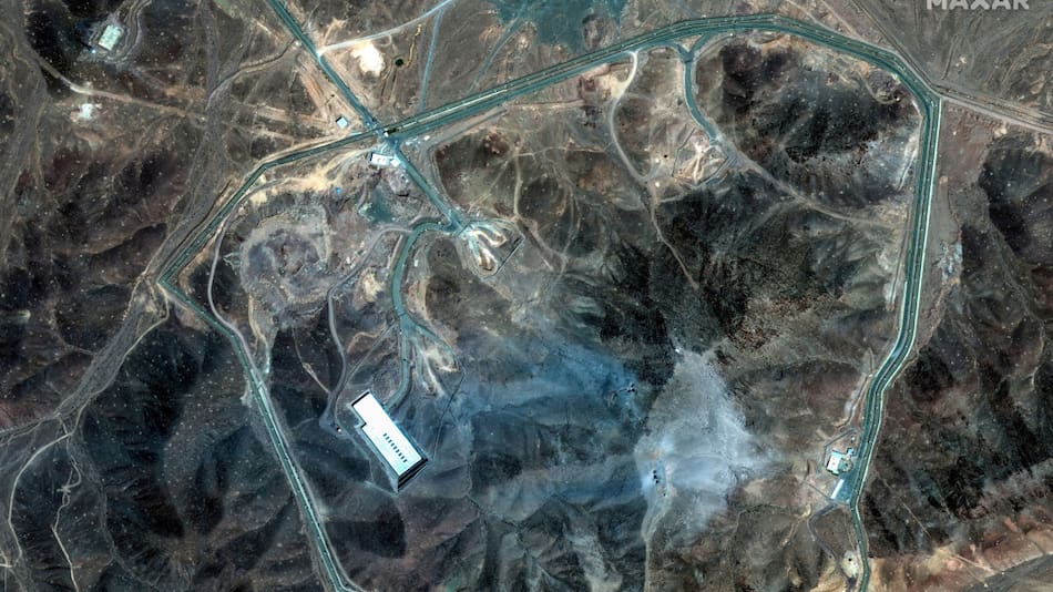 Complejo subterráneo de Fordow, tras el ataque de EE.UU. a Irán. Foto: Reuters.