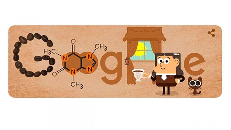 Google Doodle celebra al químico Friedlieb Ferdinand Runge, quien descubrió la cafeína