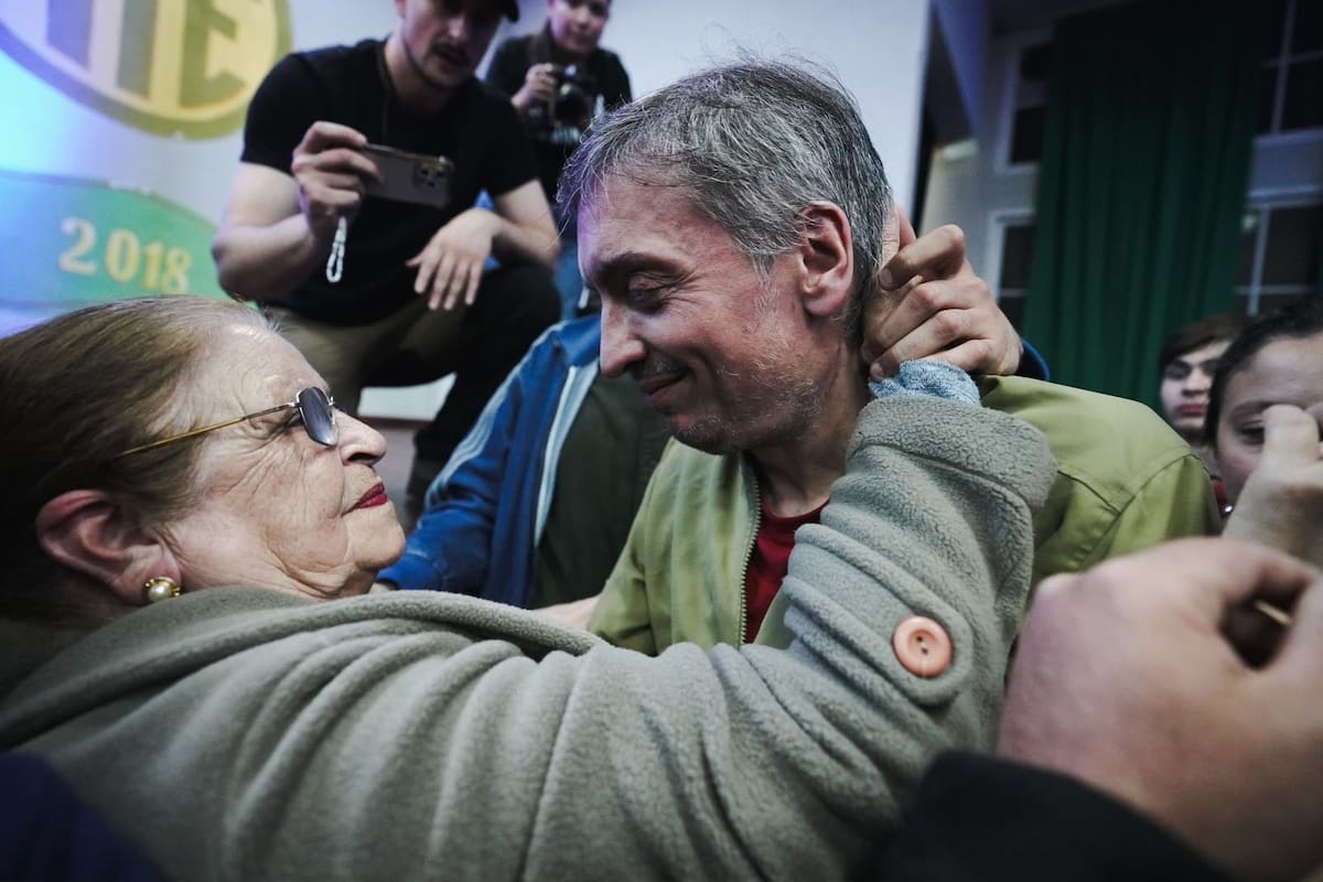Máximo Kirchner en un acto en en un acto en Paraná, Entre Ríos.