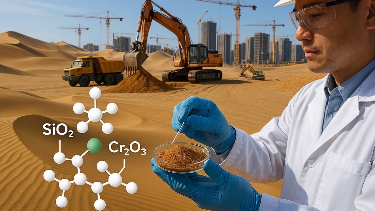 China emplea nanotecnología para convertir arena del desierto en autopistas y edificios.